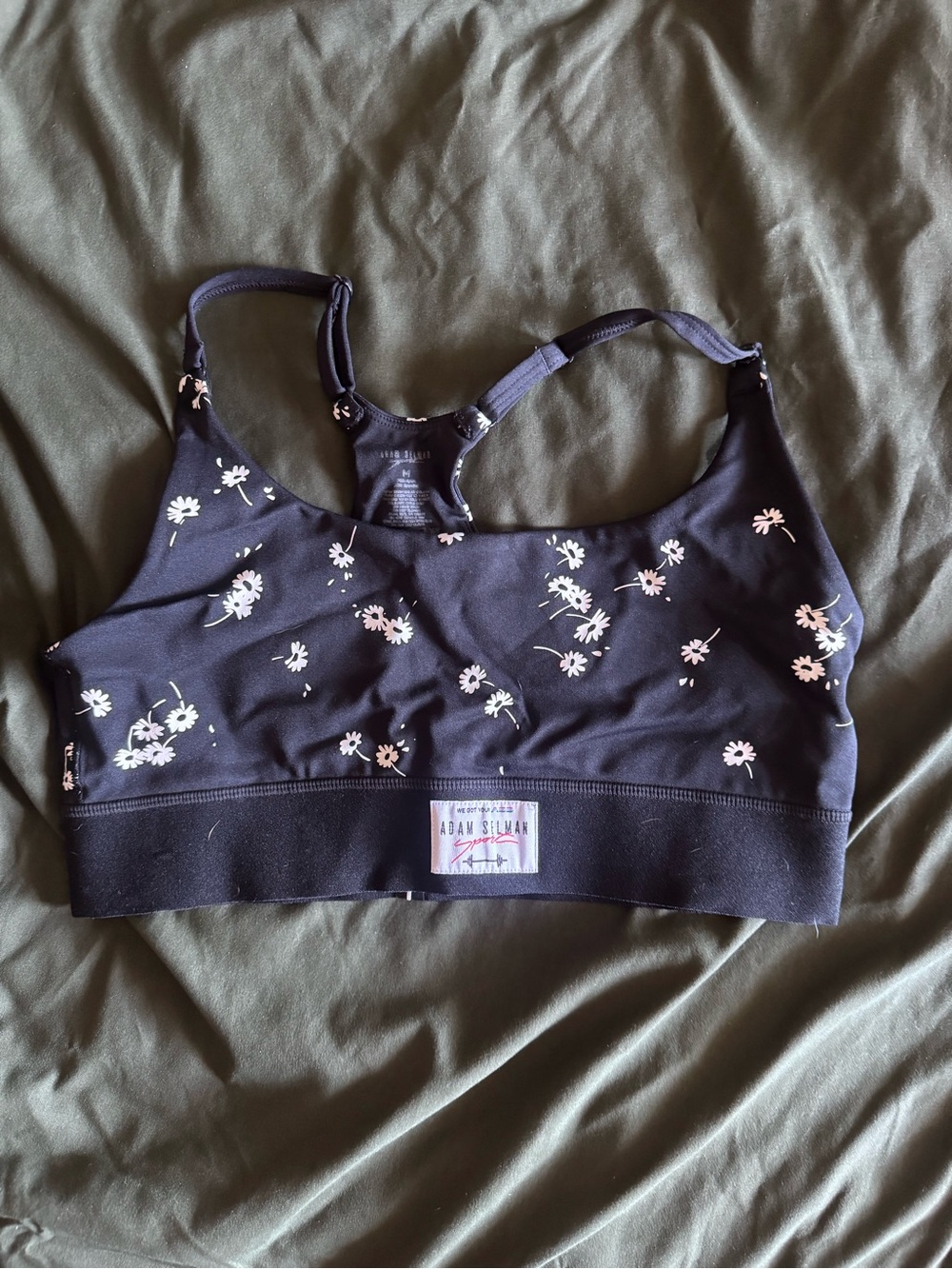 Adam Selman Sport ASS Racerback Floral Sports Bra